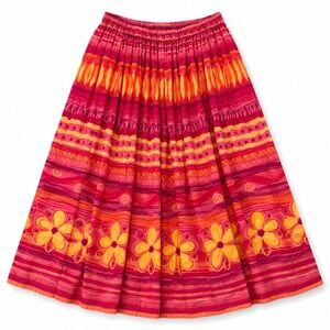 Le Mieux Studio Womens Floral Geometric Midi Skirt One Size India Vintage Boho